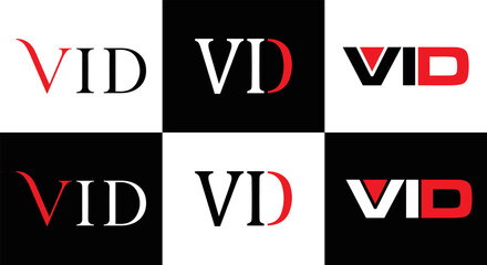 VID logo. VID set , V I D design. White VID letter. VID, V I D letter logo design. Initial letter VID letter logo set, linked circle uppercase monogram logo. V I D letter logo vector design.	
