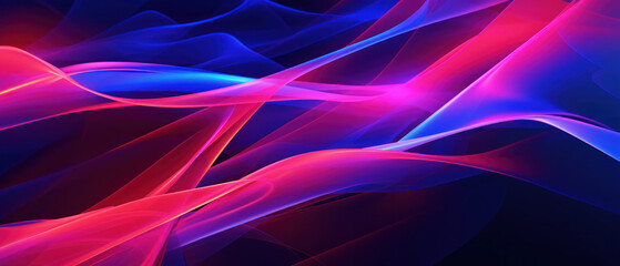 Fototapeta premium Futuristic illustration featuring a dynamic neon wave against a dark backdrop.