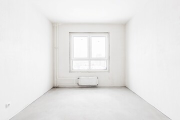 interior of the apartment without decoration in gray colors. rough finish