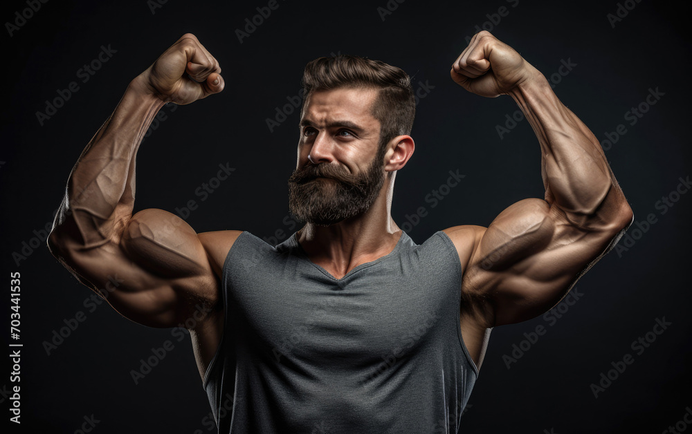 Canvas Prints A strong muscles man showing off