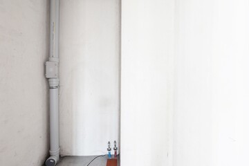 interior of the apartment without decoration in gray colors. rough finish