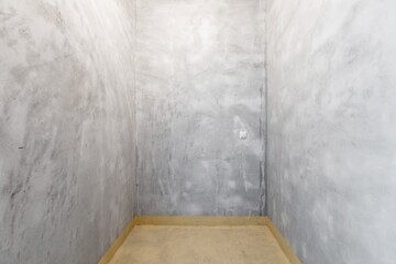 interior of the apartment without decoration in gray colors. rough finish
