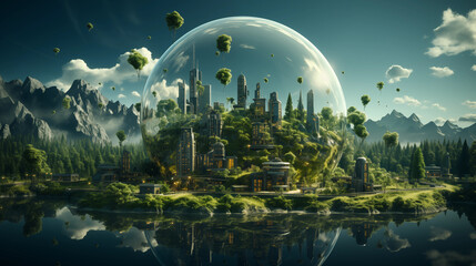 landscape of future green city