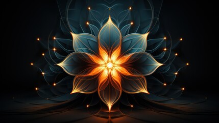 Abstract fractal flower, digital artwork for creative graphic design. Colorful floral background