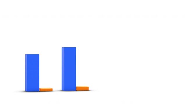 Animated statistics bars columns growth chart