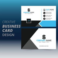 Obraz premium Minimal Business Card Mockup, Futuristic business card design, Modern shape with abstract silver, double sided business card template modern and clean style . 