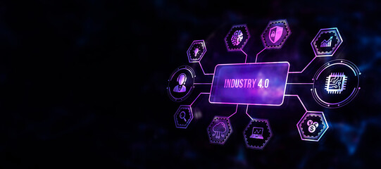 Fototapeta premium Internet, business, Technology and network concept. Industry 4.0 Cloud computing, physical systems, IOT, cognitive computing industry. 3d illustration