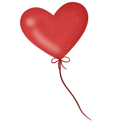 Red heart balloon clipart