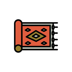Carpet Cloth Fabric Filled Outline Icon