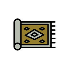 Obraz premium Carpet Cloth Fabric Filled Outline Icon