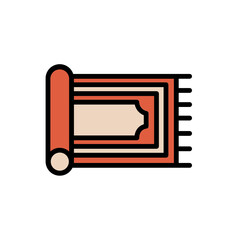 Carpet Fabric Rug Filled Outline Icon
