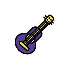 Naklejka premium Guitar Instrument Music Filled Outline Icon