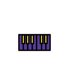 Keyboard Keys Music Filled Outline Icon