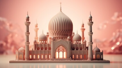 Islamic mosque. Eid Mubarak concept