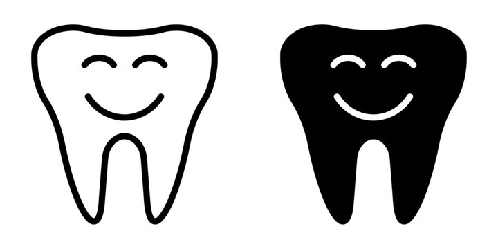 ofvs515 OutlineFilledVectorSign ofvs - smile tooth vector icon . dental laugh . isolated transparent . black outline and filled version . AI 10 / EPS 10 / PNG . g11858