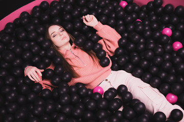 pinky kinky  ukraine woman in pink funfare futuristic neon light world