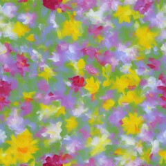 Obraz na płótnie Canvas Flowers. Abstract seamless pattern. AI generated.