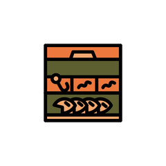Tackle Box Bait Filled Outline Icon