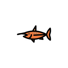 Swordfish Fish Marlin Filled Outline Icon