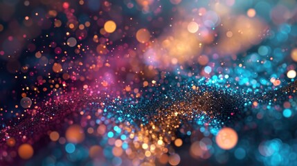 abstract particles background, colorful bokeh