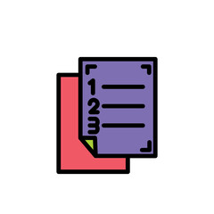 Number Edit List Filled Outline Icon