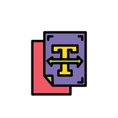 Text Width Edit Filled Outline Icon