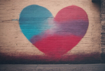 painted heart on the wall