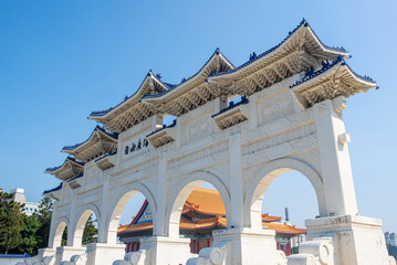 The main gate of National Chiang Kai-shek (CKS) Memorial Hall, the landmark for tourist attraction in Taiwan.