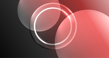 Neon glass circle copyspace for your text or product presentation geometric background. Vector illustration For Wallpaper, Banner, Background, Card, Book Illustration, landing page