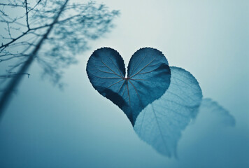 heart shaped leaf, double exposure