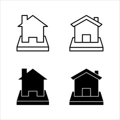 minimal home icon set - web homepage symbol - vector website sign