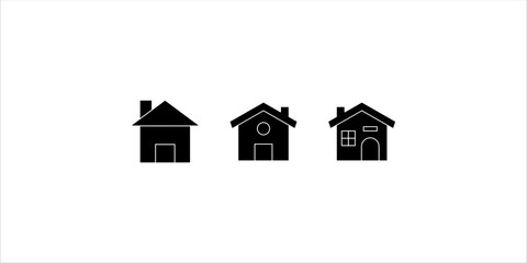 minimal home icon set - web homepage symbol - vector website sign