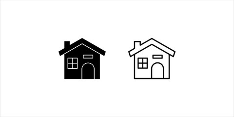 minimal home icon set - web homepage symbol - vector website sign