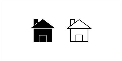 minimal home icon set - web homepage symbol - vector website sign