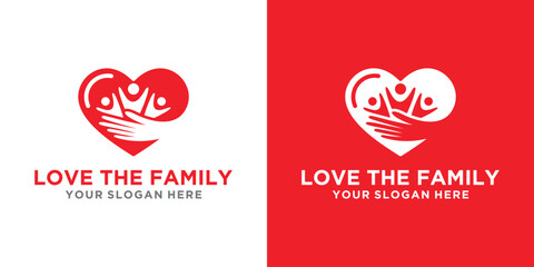 illustration icon with the concept of preserving humanity. love logo design concept with human and hugging hands. humanitarian concern logo	