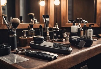 Obraz premium various barbershop implements in order