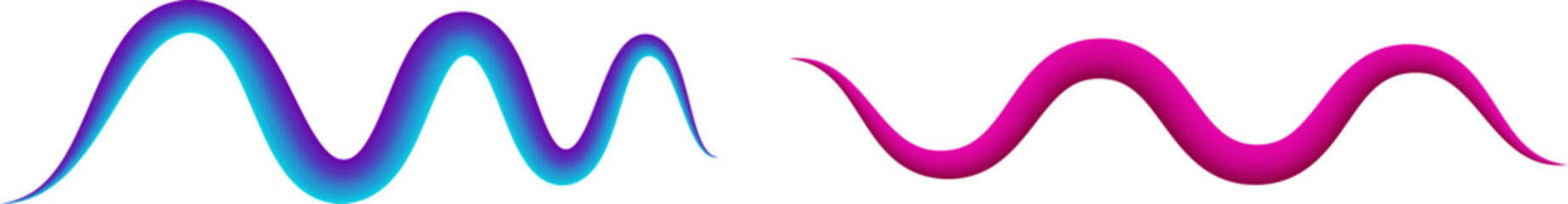 3d gradient fluid stroke line vector. Liquid abstract wave shape