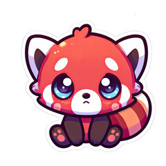 Generative AI Cute Little Red Panda Sticker, cute red panda sticker, Adorable little red panda stickers, Little red panda Sticker, funny red panda stickers, adorable little red panda stickers