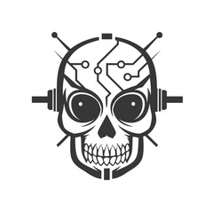 skull and crossbones, skull and crossbones in black, vector illustration, vector design, 