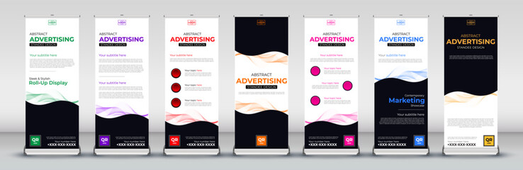 abstract roll up banner design Set