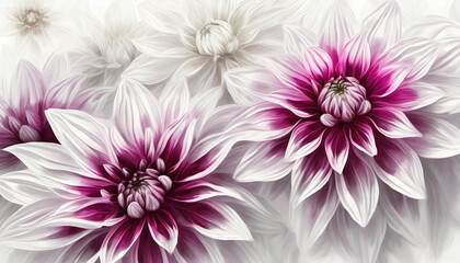 Piękne, delikatne kwiaty Dalii, tapeta, dekoracja, abstrakcja. Generative AI