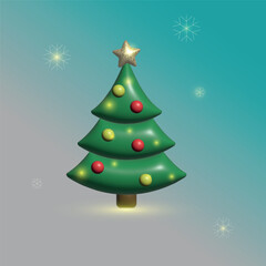 christmas tree with snowflakes and stars