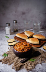Moroccan eggplant appetizer Zaalouk in a bowl