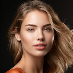 Naklejka premium Close up shot of a beautiful woman with very clear skin