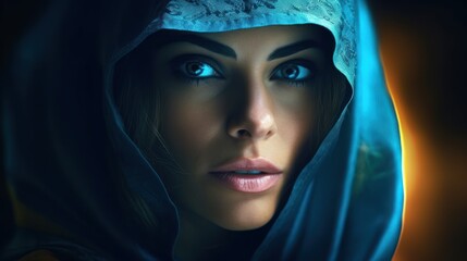 Naklejka premium A woman in an Arabian cape