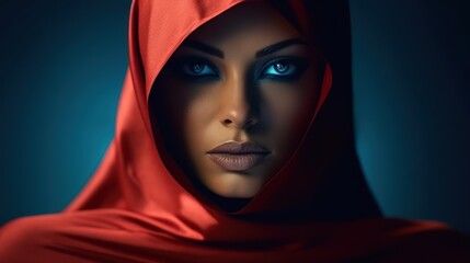 A woman in an Arabian cape