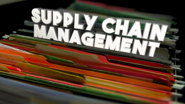 Supply Chain Management SCM File Folders System Process Documents Suppliers Vendors Contracts 3d Animation