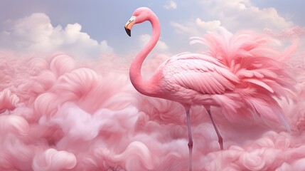 pink flamingo in water