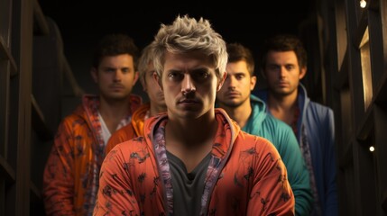 Fototapeta premium all-male slumber party fashion show