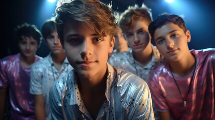 Fototapeta premium all-male slumber party fashion show
